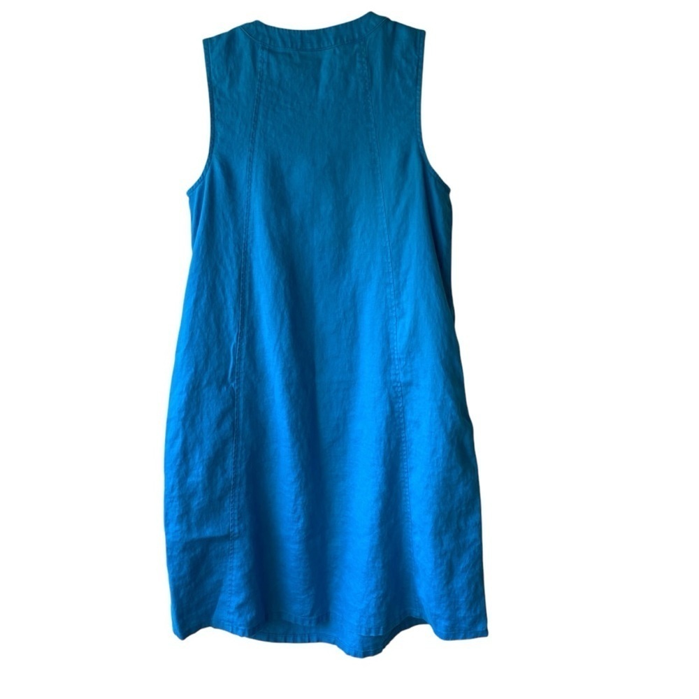 J.jill Love Linen Sleeveless Pintucked Summer Blue Lightweight Dress SZ XSP - Picture 3 of 12